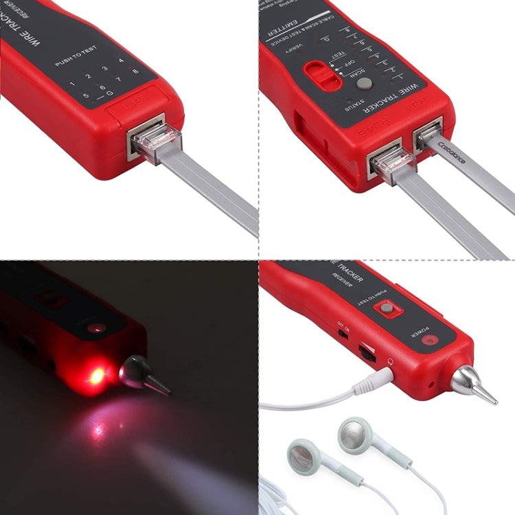 Wire Tracker Network Cable Detector RJ45 RJ11 Tester for Telephone Lines and LAN Cables - Lan Cable and Tools by buy2fix | Online Shopping UK | buy2fix