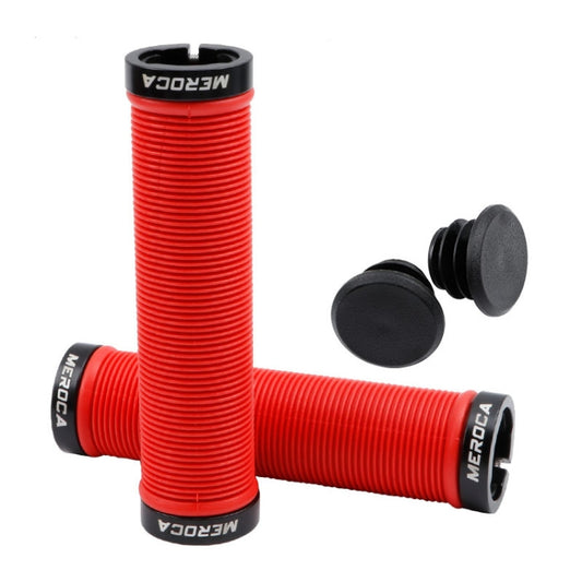 MEROCA Mountain Bike Anti-slip Shock Absorber Riding Grip Cover, Style: Bilateral Lock Thread ME15 Red - Outdoor & Sports by MEROCA | Online Shopping UK | buy2fix