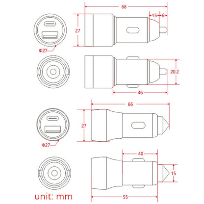 Aluminum Alloy Cigarette Lighter Applicable Car Charger, Model: Black QCPD - Car Charger by buy2fix | Online Shopping UK | buy2fix