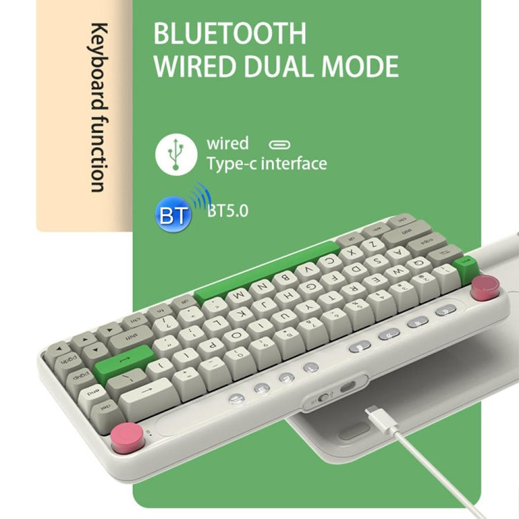 Ajazz B21 68 Keys Bluetooth Wired Mechanical Keyboard, Cable Length:1.6m(Tea Shaft) - Wired Keyboard by Ajazz | Online Shopping UK | buy2fix