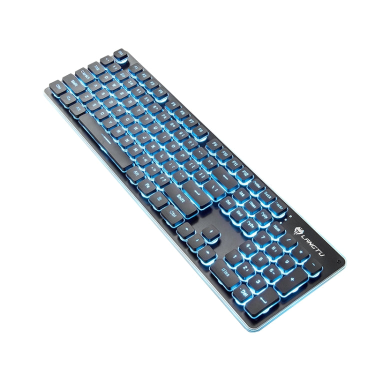 LANGTU L1 104 Keys USB Home Office Film Luminous Wired Keyboard, Cable Length:1.6m(Ice Blue Light Black) - Wired Keyboard by LANGTU | Online Shopping UK | buy2fix