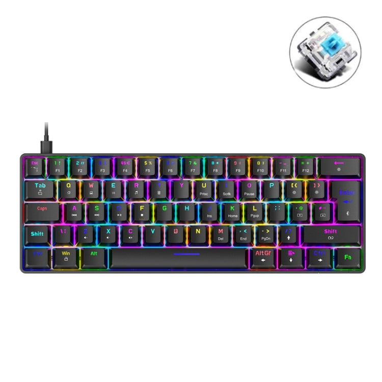 ZIYOU LANG T60 62-Key RGB Luminous Mechanical Wired Keyboard, Cable Length:1.5m(Black Green Shaft) - Wired Keyboard by ZIYOU LANG | Online Shopping UK | buy2fix