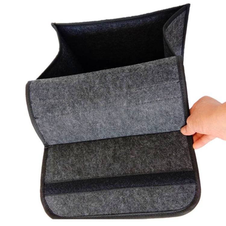 2 PCS Car Trunk Felt Folding Storage Box Car Finishing Box(Deep Gray Large) - In Car by buy2fix | Online Shopping UK | buy2fix