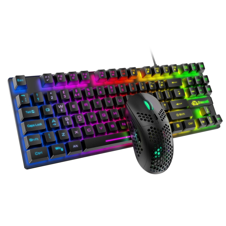 ZIYOU LANG T2 88 Keys Gaming Mechanical Luminous Keyboard and Mouse Set, Cable Length: 1.6m(Black) - Wired Keyboard by ZIYOU LANG | Online Shopping UK | buy2fix