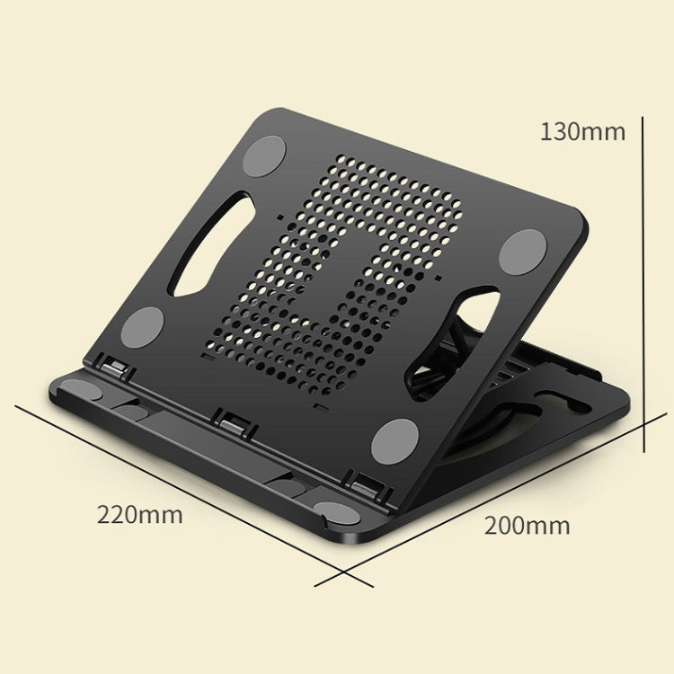 Foldable Laptop Desktop Heightening Cooling Bracket(Black) - Computer & Networking by buy2fix | Online Shopping UK | buy2fix