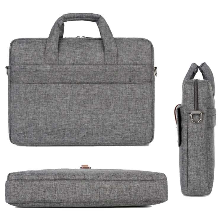 Multifunctional Wear-resistant Shoulder Handheld Laptop Bag, Size: 15 - 15.6 inch(Gray) - 15 inch by buy2fix | Online Shopping UK | buy2fix