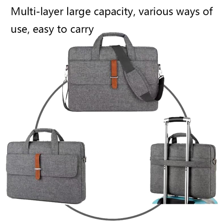 Multifunctional Wear-resistant Shoulder Handheld Laptop Bag, Size: 15 - 15.6 inch(Gray) - 15 inch by buy2fix | Online Shopping UK | buy2fix