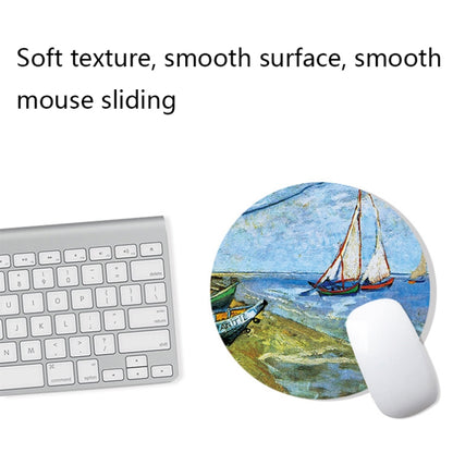 300x800x1.5mm Unlocked Am002 Large Oil Painting Desk Rubber Mouse Pad(Seaside Boat) - Mouse Pads by buy2fix | Online Shopping UK | buy2fix