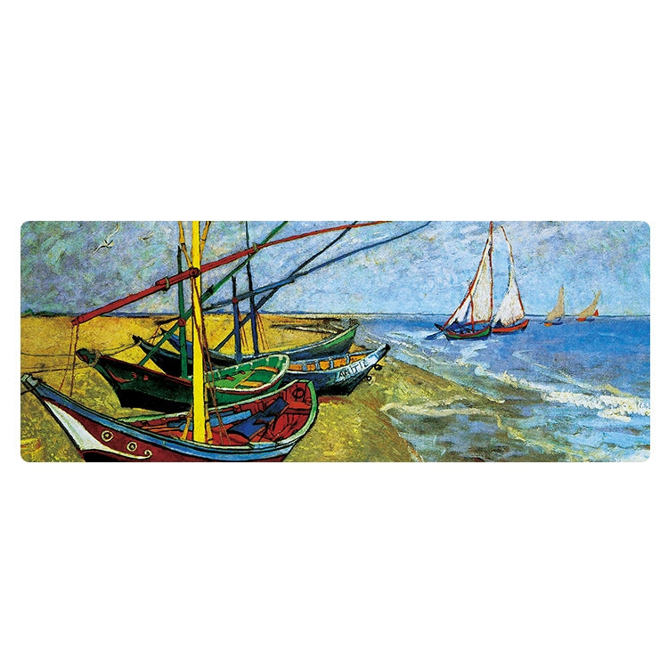 400x900x3mm Locked Am002 Large Oil Painting Desk Rubber Mouse Pad(Seaside Boat) - Mouse Pads by buy2fix | Online Shopping UK | buy2fix