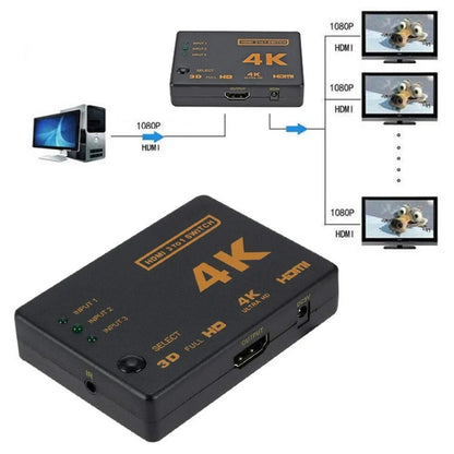 5 PCS/Set 4K 3 into 1 out HDMI Switcher With Remote Control - Switch by buy2fix | Online Shopping UK | buy2fix