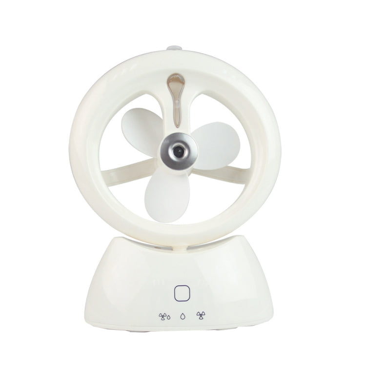 Mini USB Rechargeable Spray Fan Student Dormitory Office Desktop Mute Fan(Glossy White) - Consumer Electronics by buy2fix | Online Shopping UK | buy2fix