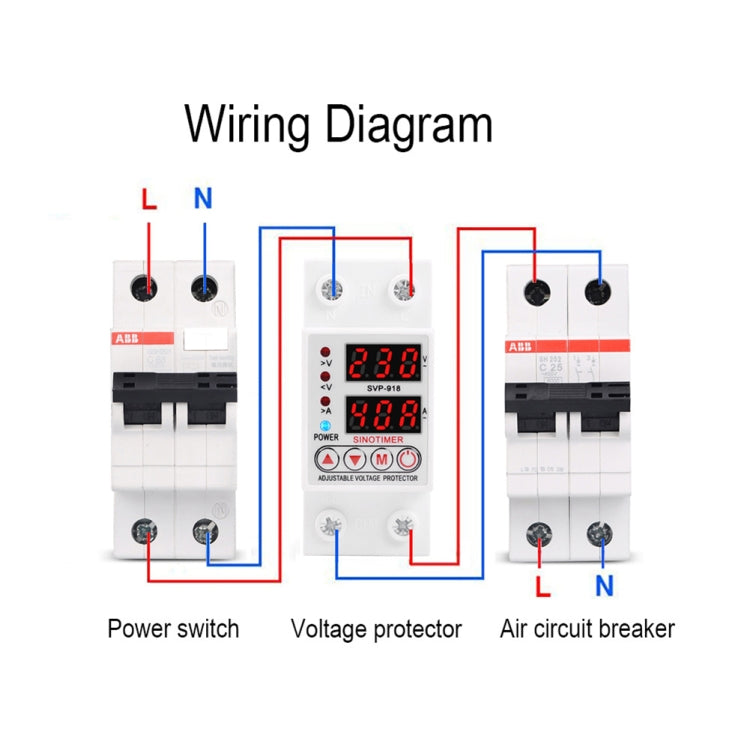 SINOTIMER SVP-918 Adjustable Self-resetting Intelligent Under-voltage Protector, Current:  63A - Consumer Electronics by buy2fix | Online Shopping UK | buy2fix