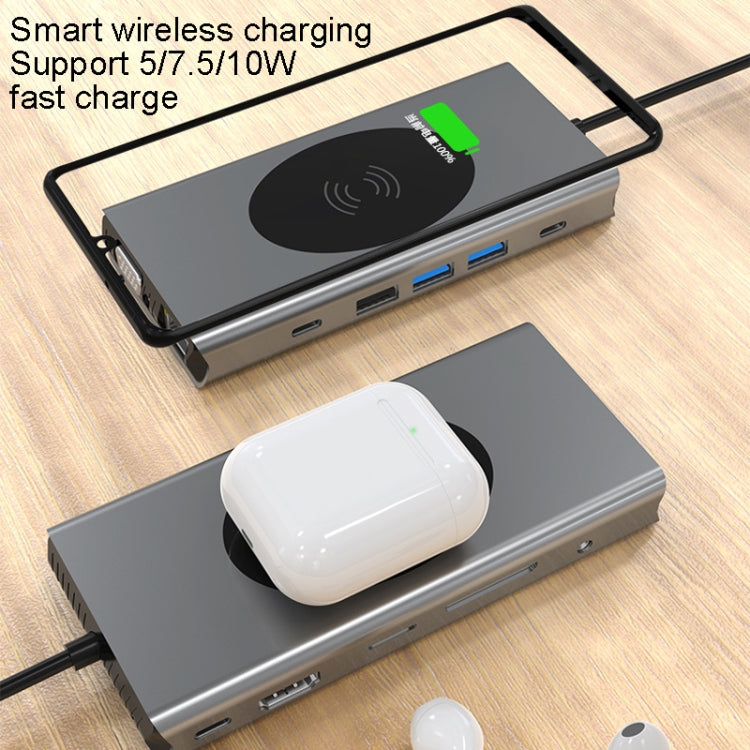 BX13V 13 In 1 Type-C Docking Station Wireless Charging Hub - Computer & Networking by buy2fix | Online Shopping UK | buy2fix