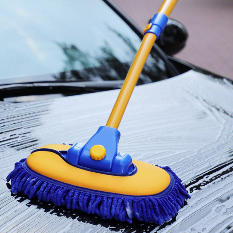 Retractable Curved Rod Soft Fur Car Wash Mop(Yellow Black) - In Car by buy2fix | Online Shopping UK | buy2fix