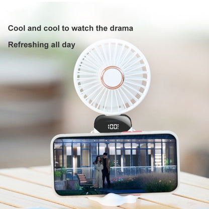 USB Handheld Digital Display Folding Aromatherapy Fan, Battery Capacity: 4000mAh(N15 White) - Consumer Electronics by buy2fix | Online Shopping UK | buy2fix