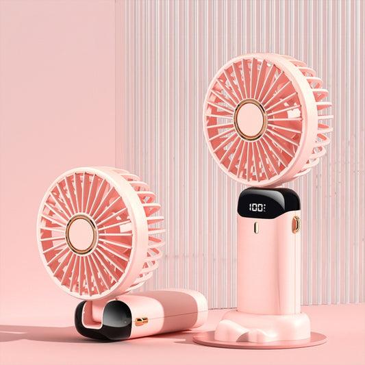 USB Handheld Digital Display Folding Aromatherapy Fan, Battery Capacity: 5000mAh(N15 Pink) - Consumer Electronics by buy2fix | Online Shopping UK | buy2fix