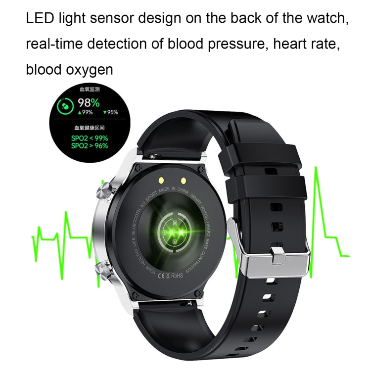 ME88 1.32 Inch Heart Rate Sleep Monitoring Smart Watch(Black Leather) - Smart Wear by buy2fix | Online Shopping UK | buy2fix