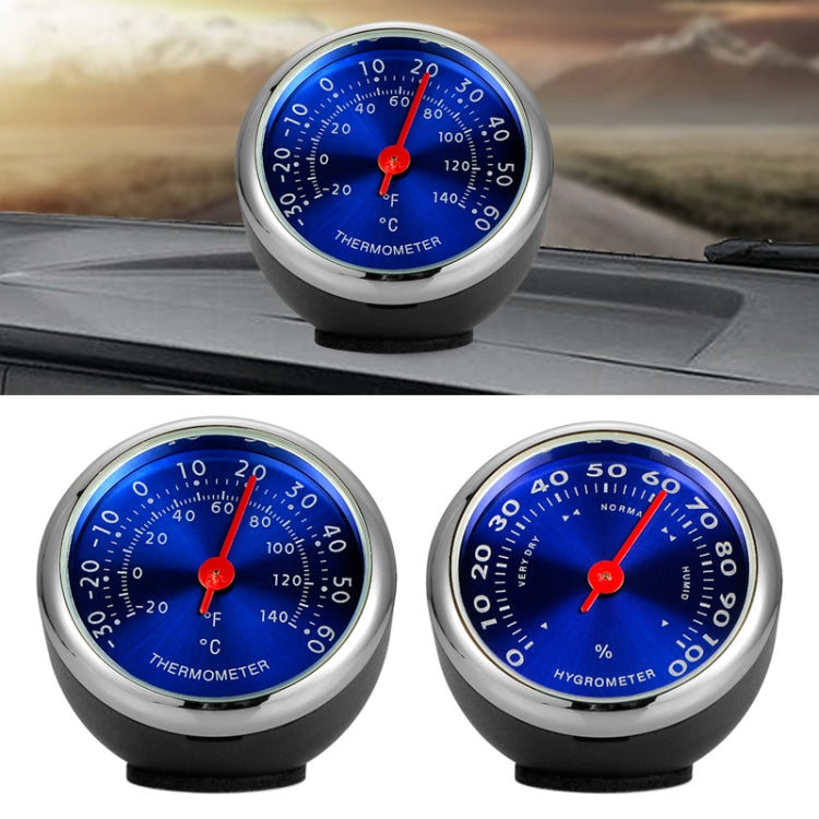 2 PCS Mini Car Dashboard Thermometer Hygrometer Mechanical Decoration(Blue Temperature) - In Car by buy2fix | Online Shopping UK | buy2fix