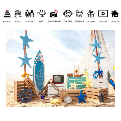 2.1m x 1.5m Beach Surfboard Photography Background Cloth - Camera Accessories by buy2fix | Online Shopping UK | buy2fix