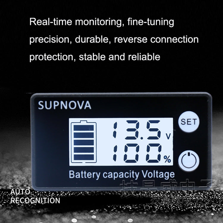 SUPNOVA LCD Two-wire Voltage and Electricity Meter DC Digital Display Voltmeter(Blue) - Consumer Electronics by SUPNOVA | Online Shopping UK | buy2fix