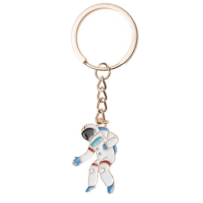 5 PCS Drip Oil Round Keychain Key Ring Bag Pendant(Astronauts) - In Car by buy2fix | Online Shopping UK | buy2fix