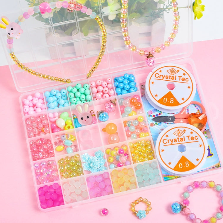 25 Grid  Acrylic Beaded Kids DIY Necklace Bracelet Toys(Candy Bunny) - DIY Developmental Toys by buy2fix | Online Shopping UK | buy2fix