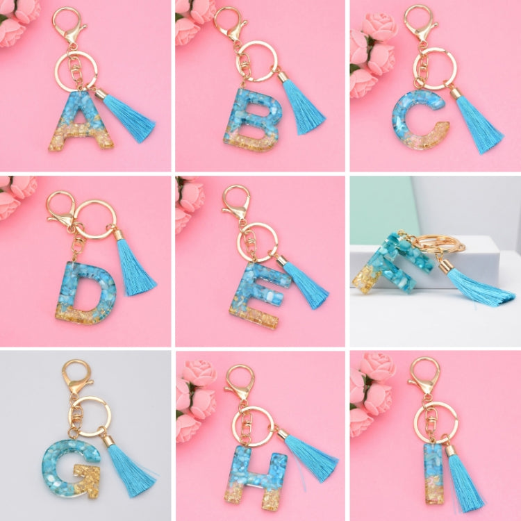 2 PCS English Alphabet Epoxy Tassel Keychain Bag Pendant(B) - In Car by buy2fix | Online Shopping UK | buy2fix