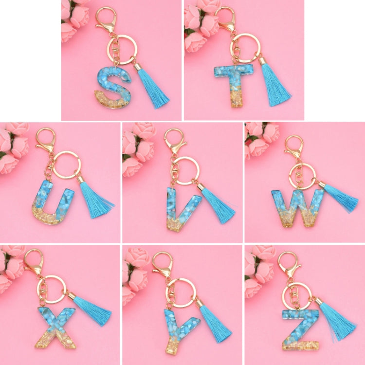 2 PCS English Alphabet Epoxy Tassel Keychain Bag Pendant(T) - In Car by buy2fix | Online Shopping UK | buy2fix