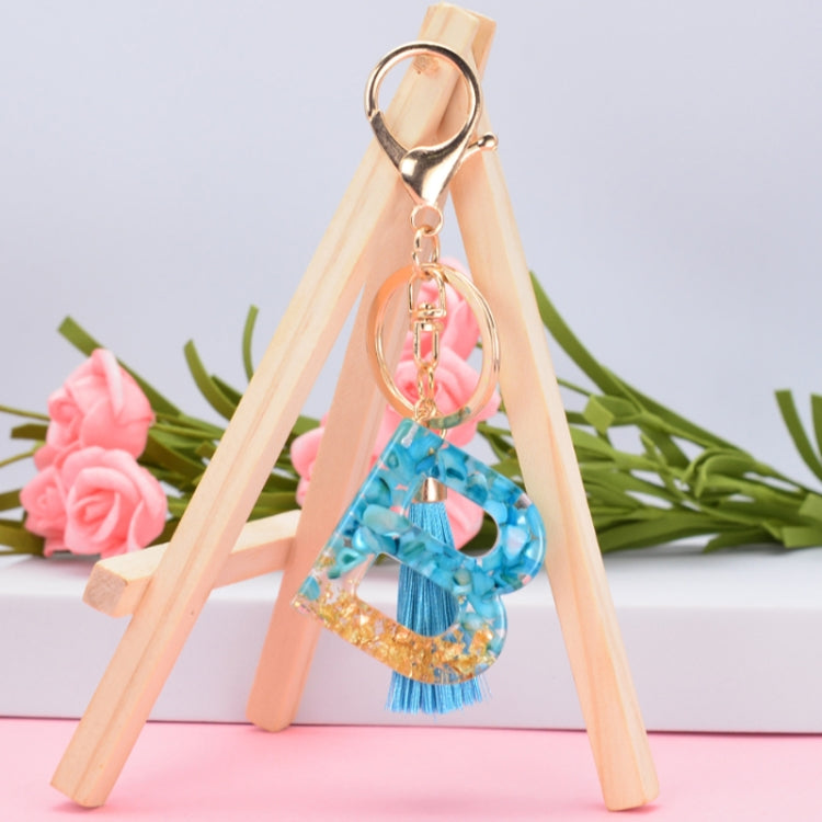 2 PCS English Alphabet Epoxy Tassel Keychain Bag Pendant(I) - In Car by buy2fix | Online Shopping UK | buy2fix