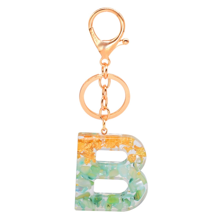 2 PCS Gold Foil Epoxy English Letter Keychain Bag Pendant(B) - In Car by buy2fix | Online Shopping UK | buy2fix