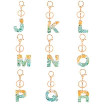 2 PCS Gold Foil Epoxy English Letter Keychain Bag Pendant(Q) - In Car by buy2fix | Online Shopping UK | buy2fix