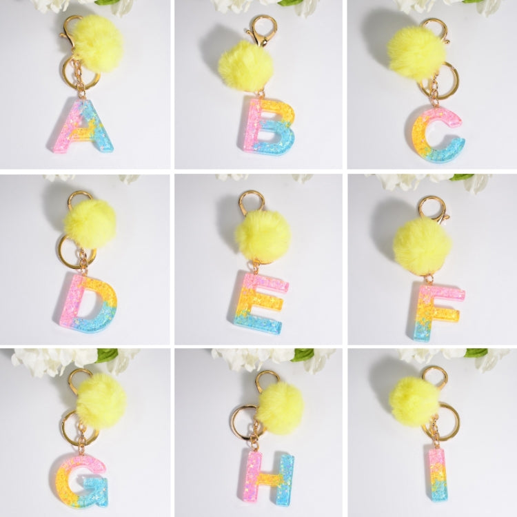 2 PCS Crystal Epoxy Rainbow Color Keychain Hair Ball Ladies Bag Pendant(C) - In Car by buy2fix | Online Shopping UK | buy2fix