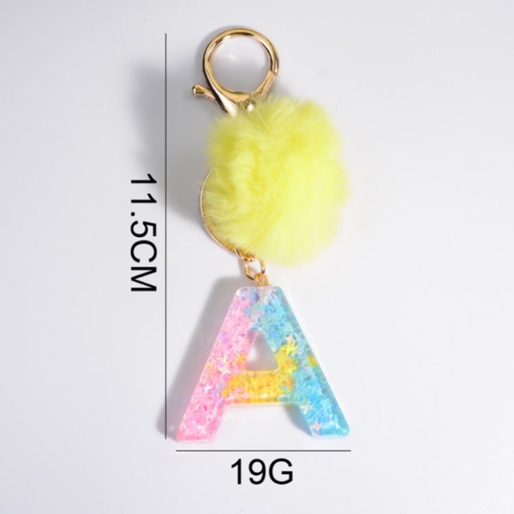 2 PCS Crystal Epoxy Rainbow Color Keychain Hair Ball Ladies Bag Pendant(F) - In Car by buy2fix | Online Shopping UK | buy2fix