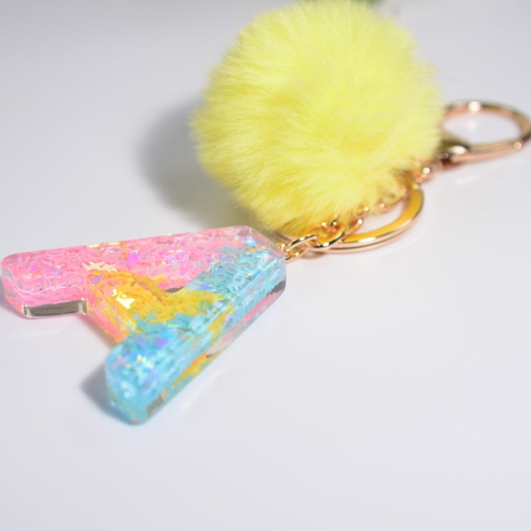 2 PCS Crystal Epoxy Rainbow Color Keychain Hair Ball Ladies Bag Pendant(N) - In Car by buy2fix | Online Shopping UK | buy2fix