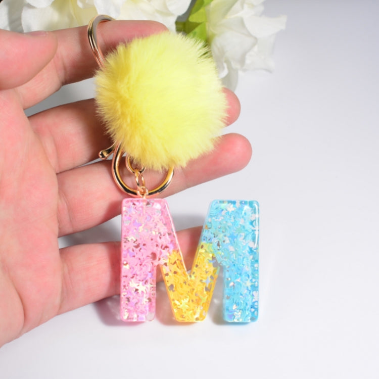 2 PCS Crystal Epoxy Rainbow Color Keychain Hair Ball Ladies Bag Pendant(W) - In Car by buy2fix | Online Shopping UK | buy2fix