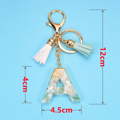 2 PCS Gold Foil English Letter Tassel Keychain Bag Decoration Pendant(Y) - In Car by buy2fix | Online Shopping UK | buy2fix