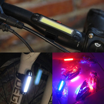 2 PCS LED Rechargeable Bicycle Warning Strip Tail Light(OPP Red&Blue Light) - Taillights by buy2fix | Online Shopping UK | buy2fix