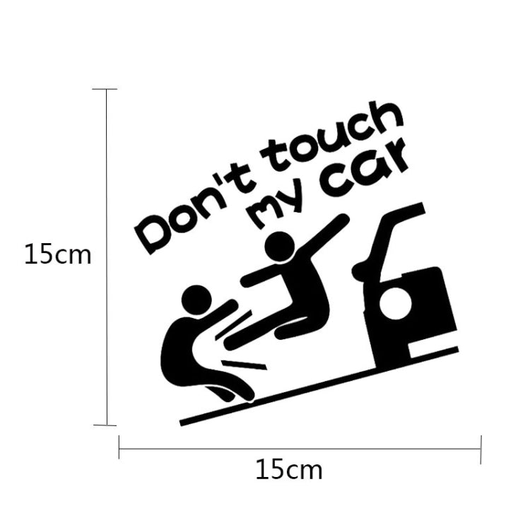 10PCS Reflective Funny Text Do Not Touch My Car Car Sticker(Black) - In Car by buy2fix | Online Shopping UK | buy2fix