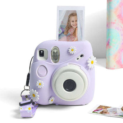 CAIUL Daisy Camera Silicone Case Protective Soft Case For FUJIFILM Instax Mini7+(Purple) - Camera Accessories by CAIUL | Online Shopping UK | buy2fix