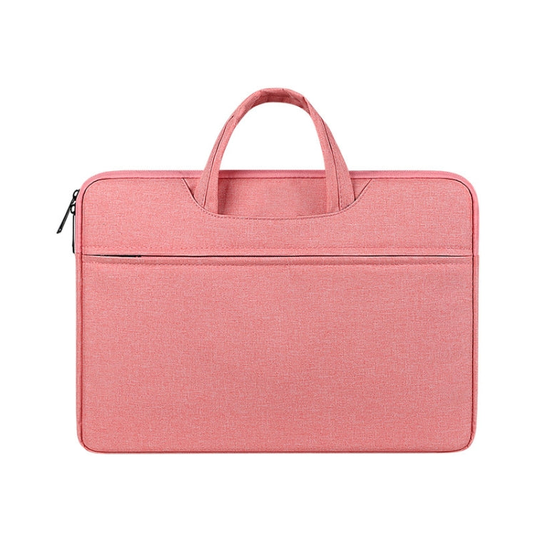 ST01 Large-Capacity Waterproof Shock-Absorbing Laptop Handbag, Size: 14.1-15.4 inches(Lady Pink) - 14.1 inch by buy2fix | Online Shopping UK | buy2fix