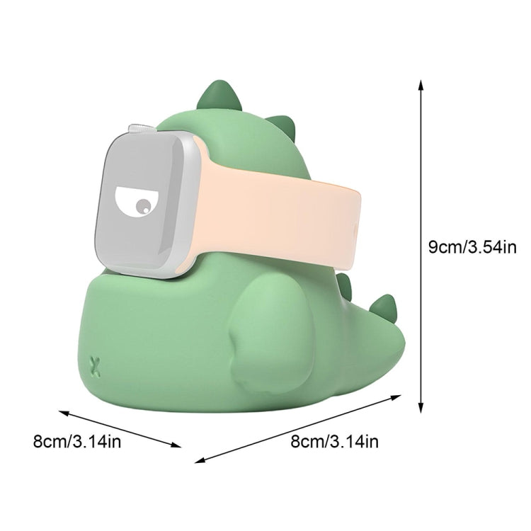 2 PCS H003 Cute Dinosaur Shaped Silicone Charging Stand without Watch For Apple Watch(Grey) - Smart Wear by buy2fix | Online Shopping UK | buy2fix