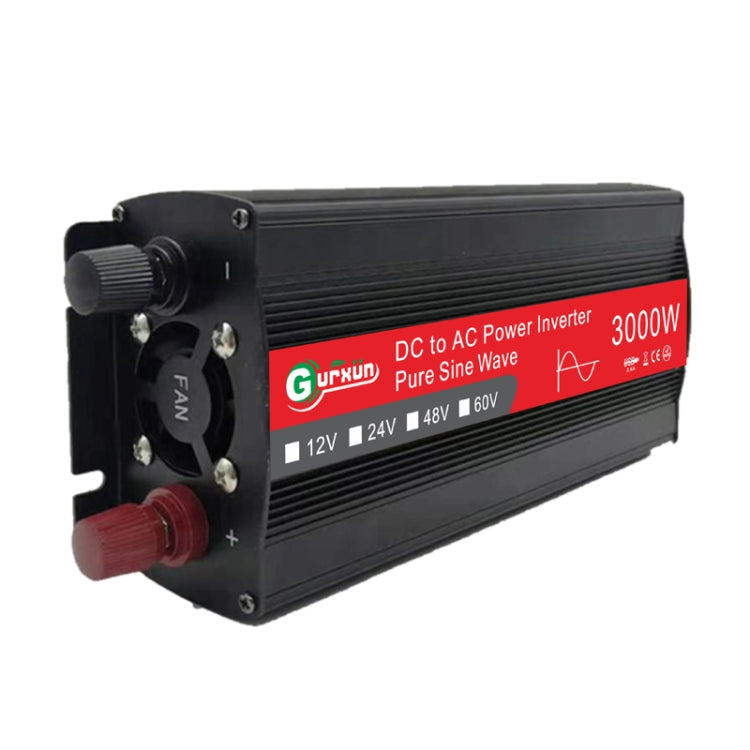 Gurxun Sine Wave Inverter 3000W 12/24/48/60V To 220V Car Boost Converter, Specification: 60V-220V - In Car by buy2fix | Online Shopping UK | buy2fix