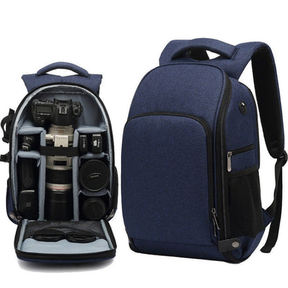 Cationic SLR Backpack Waterproof Photography Backpack with Headphone Cable Hole(Blue) - Camera Accessories by buy2fix | Online Shopping UK | buy2fix