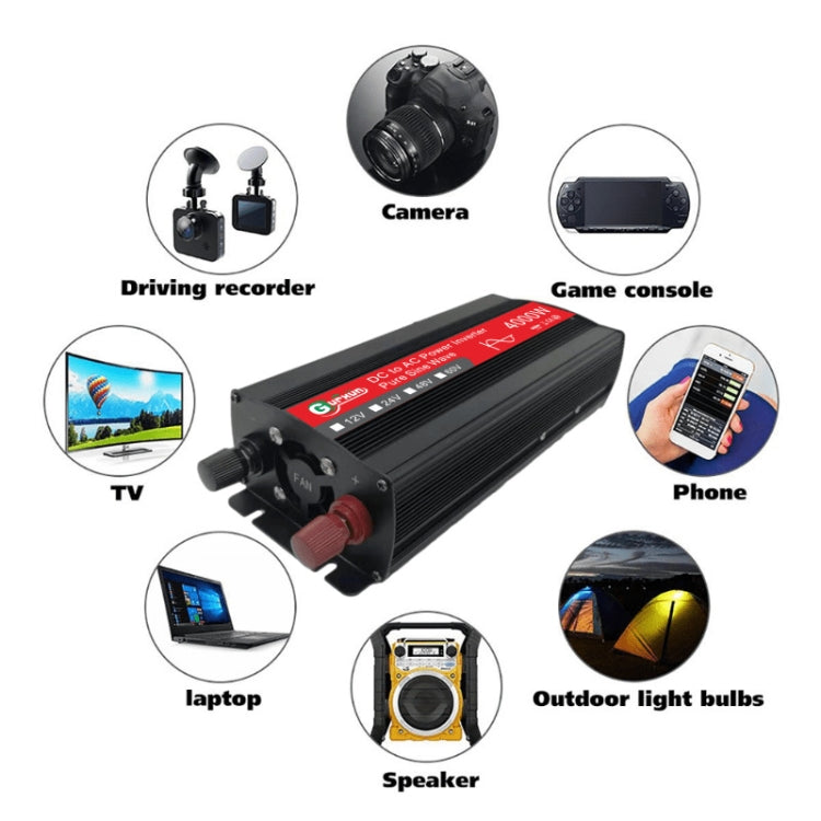 Gurxun 4000W Home Car Power Converter Sine Wave Inverter, Specification: 60V To 220V - In Car by Gurxun | Online Shopping UK | buy2fix