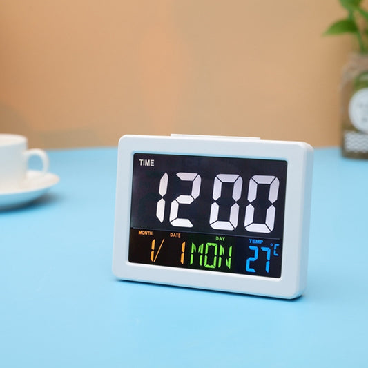 G2000 Color Screen Date Temperature Display Alarm Clock Desk Clock(White) - Alarm Clocks by buy2fix | Online Shopping UK | buy2fix