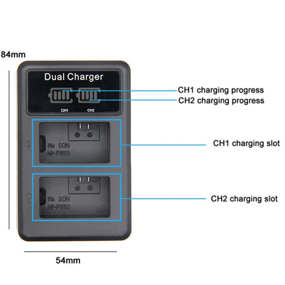 FW50 Vertical Dual Charge SLR Camera Battery Charger - Camera Accessories by buy2fix | Online Shopping UK | buy2fix