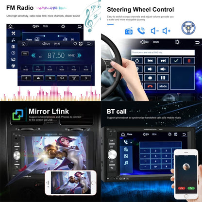 7622C 6.2 inch Dual Spindle HD Car Universal MP5 Carplay Player, Style: Standard+4 Light Camera - In Car by buy2fix | Online Shopping UK | buy2fix