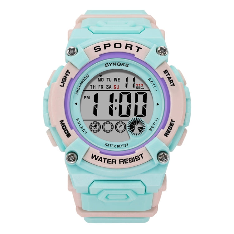 SYNOKE 9810 Multifunctional Luminous Waterproof Student Sports Watch(Lake Green) - Sport Watches by SYNOKE | Online Shopping UK | buy2fix