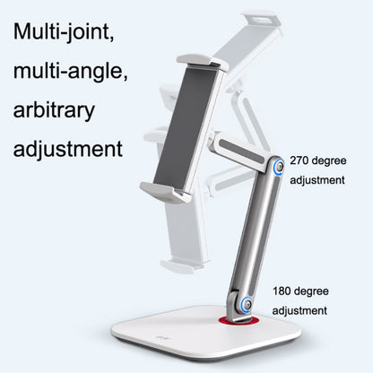 SSKY X38 Desktop Phone Tablet Stand Folding Online Classes Support, Style: Long Arm Charging Version (White) - Desktop Holder by SSKY | Online Shopping UK | buy2fix