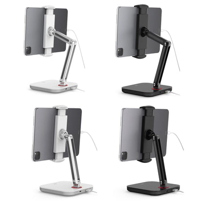 SSKY X38 Desktop Phone Tablet Stand Folding Online Classes Support, Style: Long Arm Charging Version (Black) - Desktop Holder by SSKY | Online Shopping UK | buy2fix